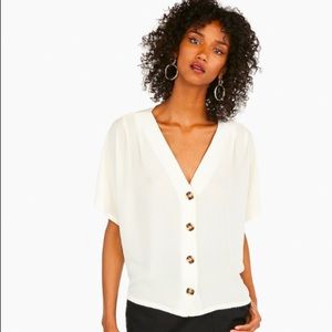 Express White button dolman blouse top